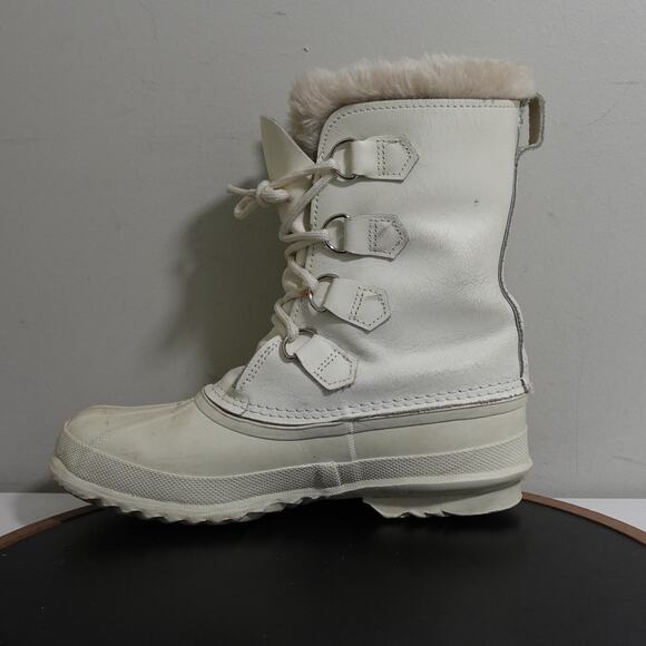 Sorel Manitou Boots Women Size 8‎ White Winter Snow Waterproof Wool Lined Canada - Picture 8 of 12